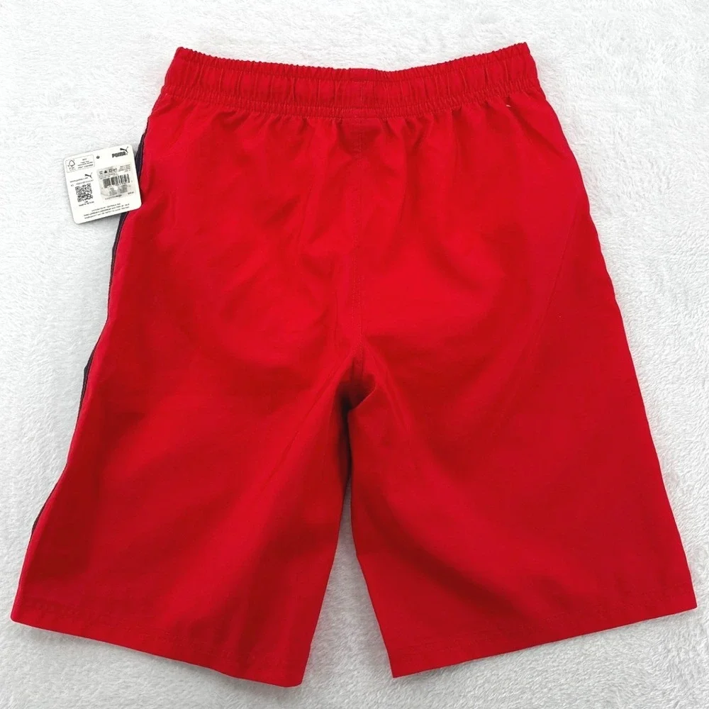Puma Big Cat Swim Trunks Youth XL Red White Blue Mesh Lined Board Shorts NWT $38